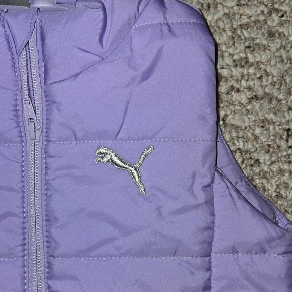Puma Kids Girls Full Zip Puffer Vest Sleeveless Outdoor Quilted Jacket Size XS - Picture 2 of 5